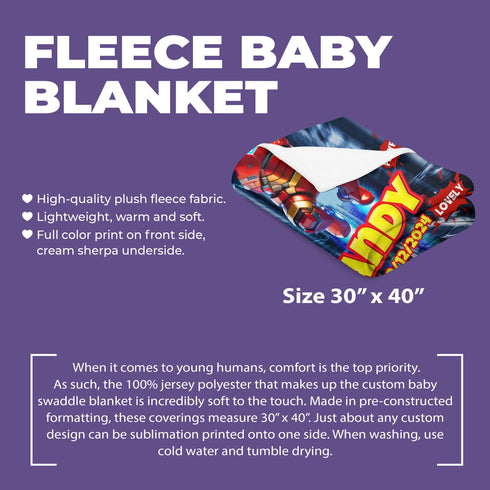 Personalized Iron Baby Blanket – Superhero Style for Your Little Star | Custom Name & Birthdate